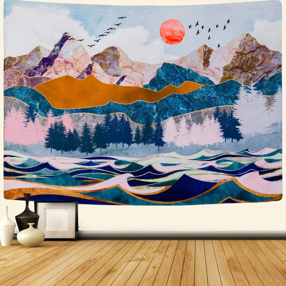 Mountain and Sunset Tapestry